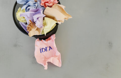 Concept. Creased paper of idea